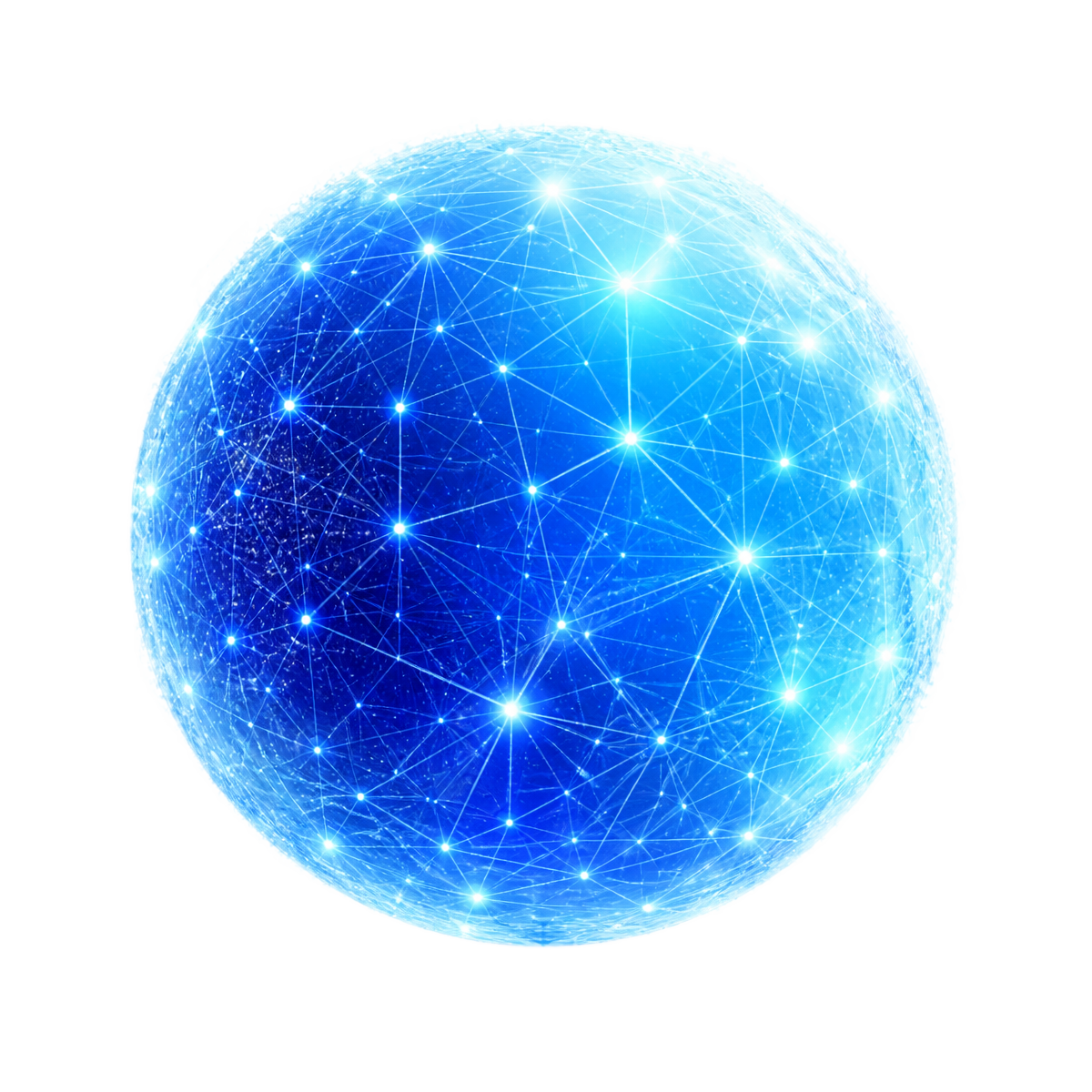 Mederon sphere of light particles and interconnected lines, symbolising different strengths becoming one